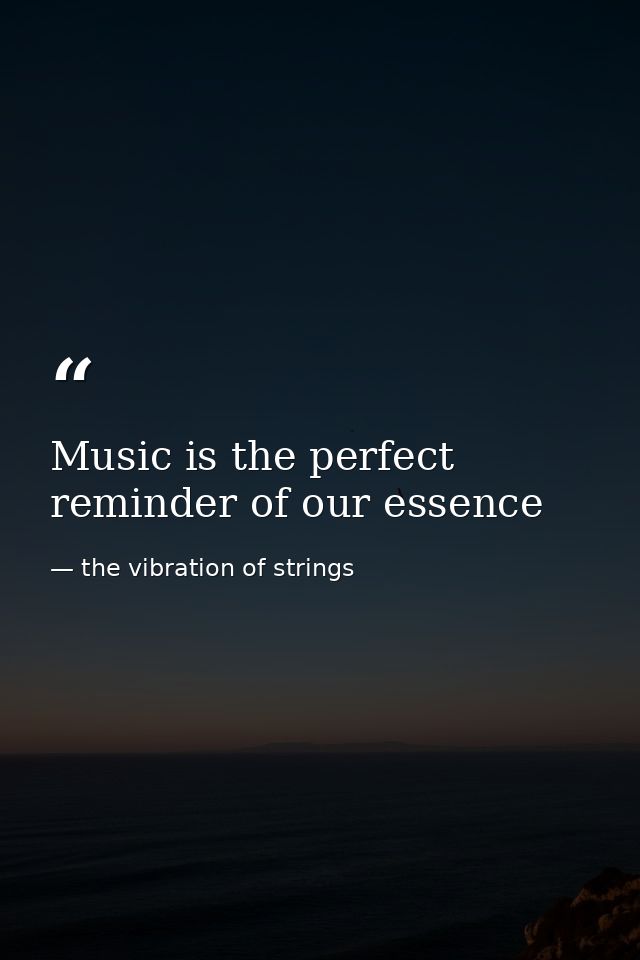 Music is the perfect reminder of our essence — the vibration of strings