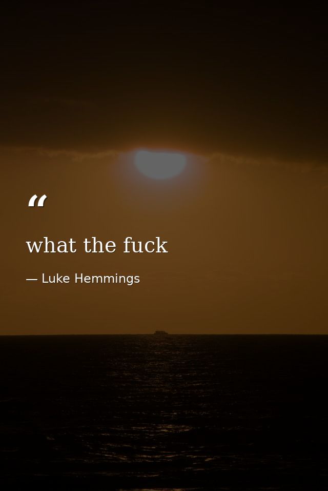 what the fuck — Luke Hemmings