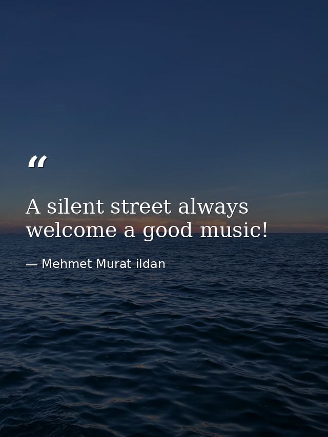 A silent street always welcome a good music! — Mehmet Murat ildan