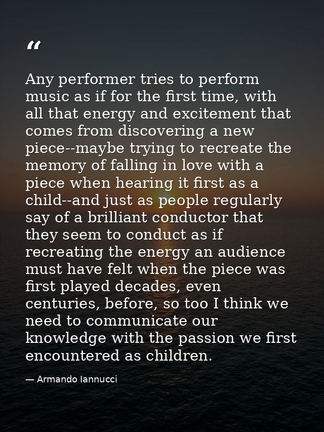 Any performer tries to perform music as if for the first time, with all that energy and excitement that comes from disco — Armando Iannucci
