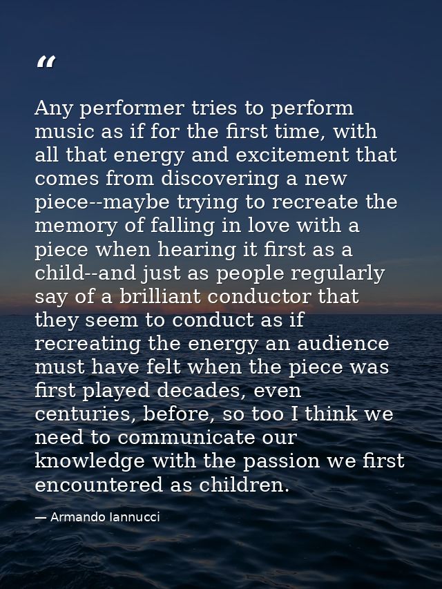 Any performer tries to perform music as if for the first time, with all that energy and excitement that comes from disco — Armando Iannucci
