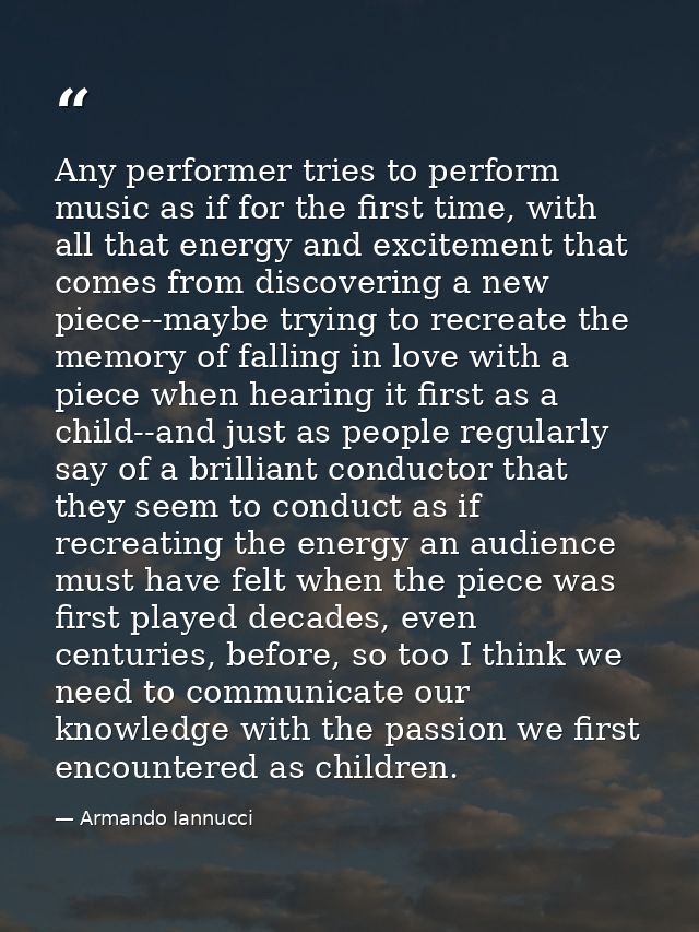 Any performer tries to perform music as if for the first time, with all that energy and excitement that comes from disco — Armando Iannucci