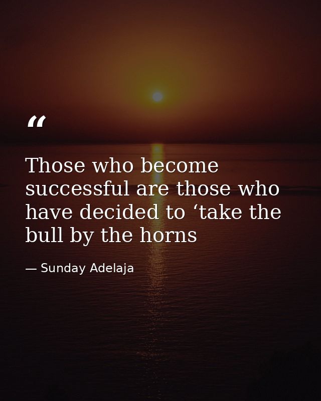 Those who become successful are those who have decided to ‘take the bull by the horns — Sunday Adelaja