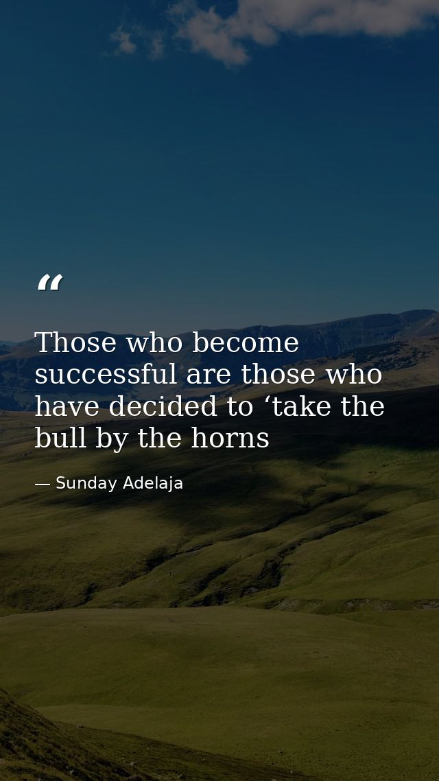 Those who become successful are those who have decided to ‘take the bull by the horns — Sunday Adelaja