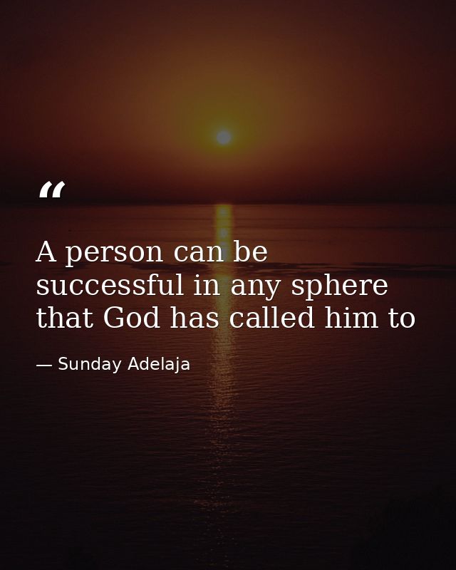 A person can be successful in any sphere that God has called him to — Sunday Adelaja