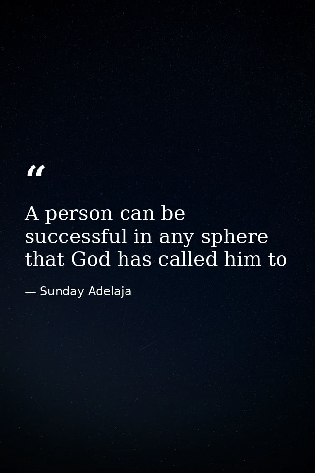 A person can be successful in any sphere that God has called him to — Sunday Adelaja