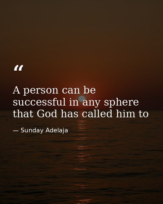 A person can be successful in any sphere that God has called him to — Sunday Adelaja