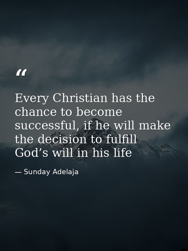 Every Christian has the chance to become successful, if he will make the decision to fulfill God’s will in his life — Sunday Adelaja