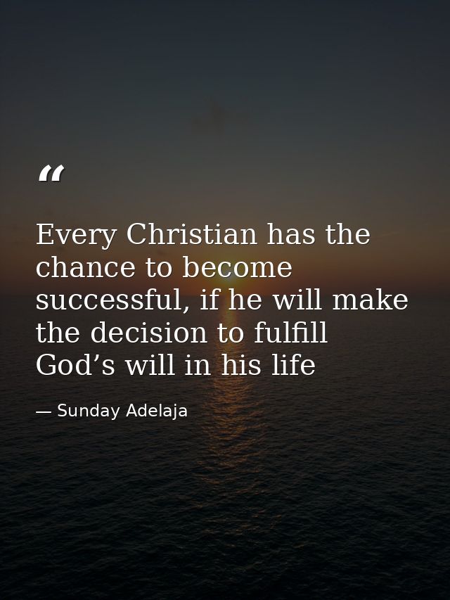 Every Christian has the chance to become successful, if he will make the decision to fulfill God’s will in his life — Sunday Adelaja