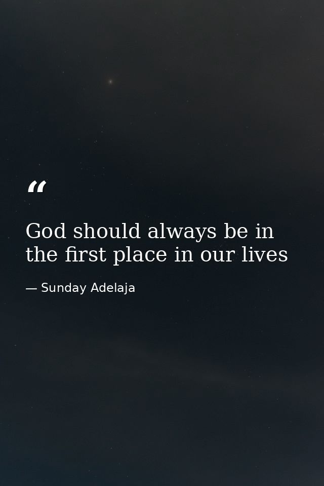 God should always be in the first place in our lives — Sunday Adelaja