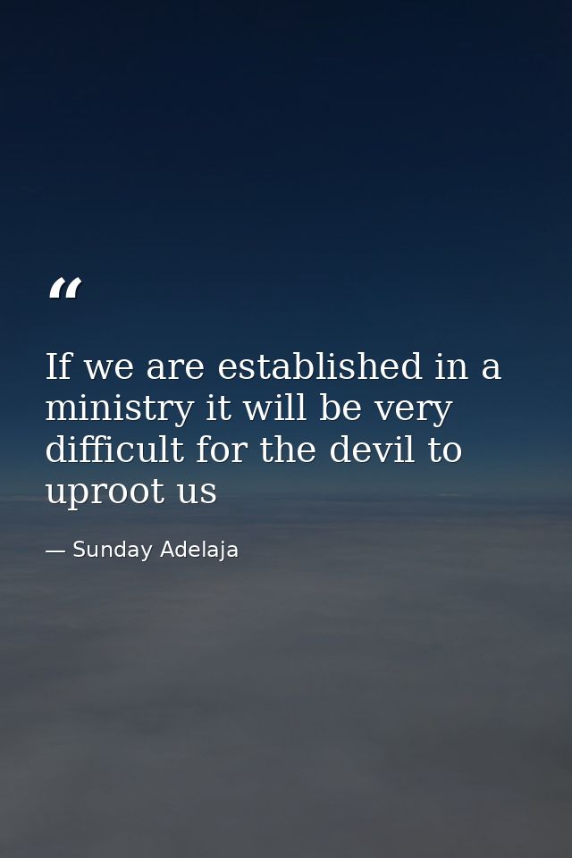 If we are established in a ministry it will be very difficult for the devil to uproot us — Sunday Adelaja