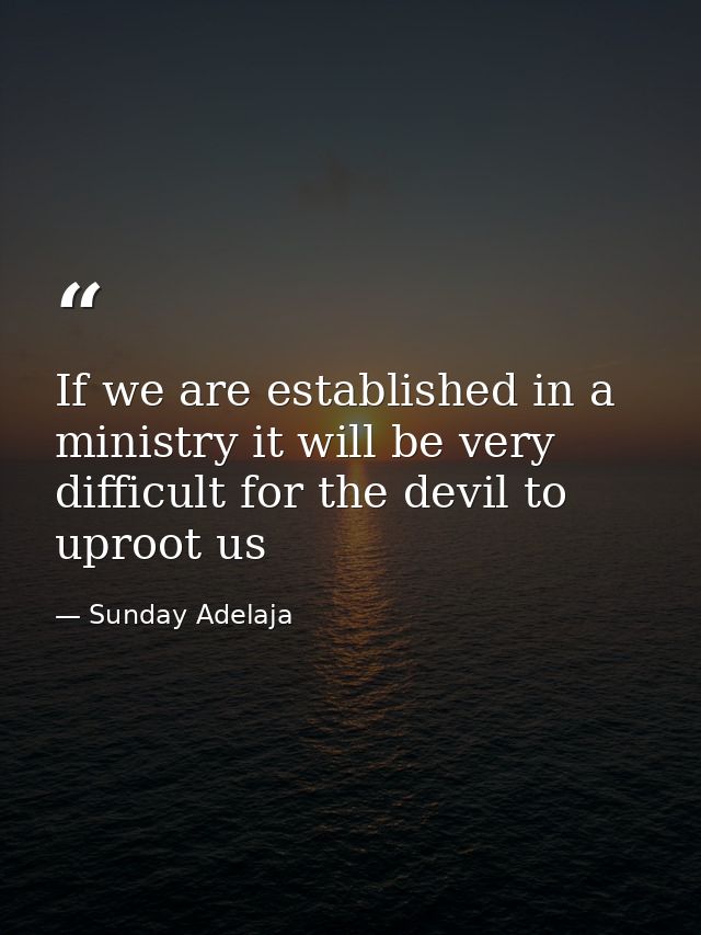 If we are established in a ministry it will be very difficult for the devil to uproot us — Sunday Adelaja