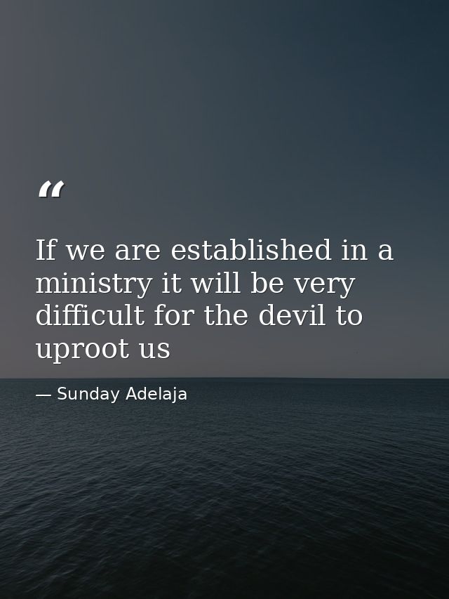 If we are established in a ministry it will be very difficult for the devil to uproot us — Sunday Adelaja