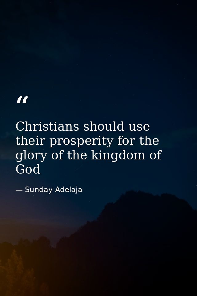 Christians should use their prosperity for the glory of the kingdom of God — Sunday Adelaja