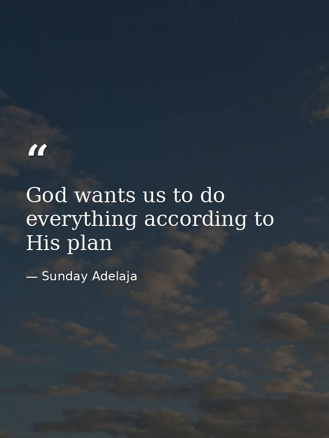 God wants us to do everything according to His plan — Sunday Adelaja