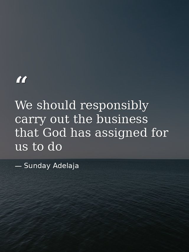 We should responsibly carry out the business that God has assigned for us to do — Sunday Adelaja