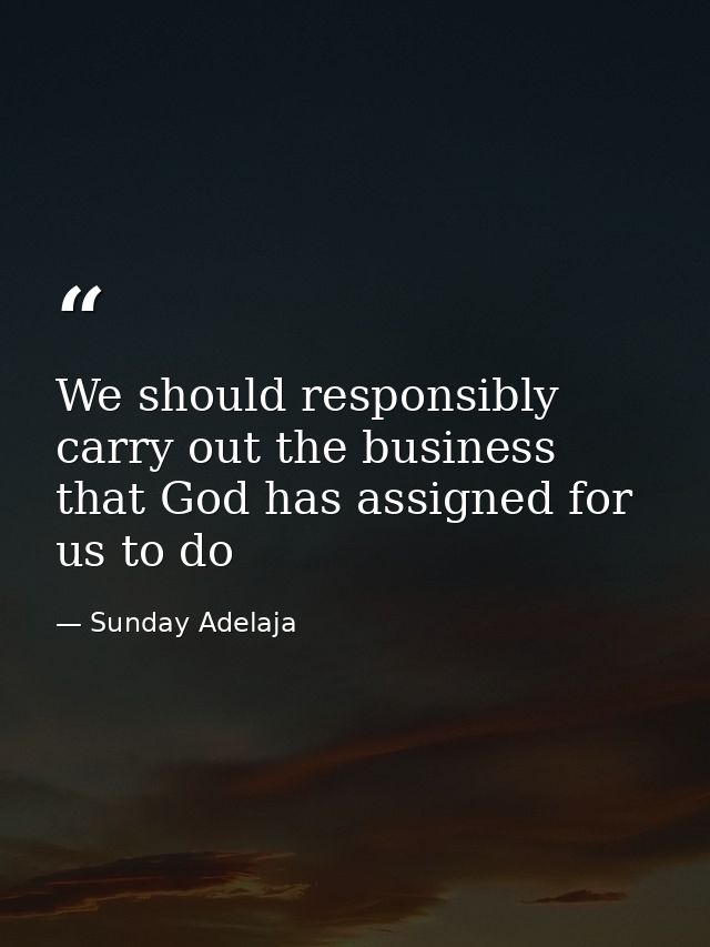 We should responsibly carry out the business that God has assigned for us to do — Sunday Adelaja