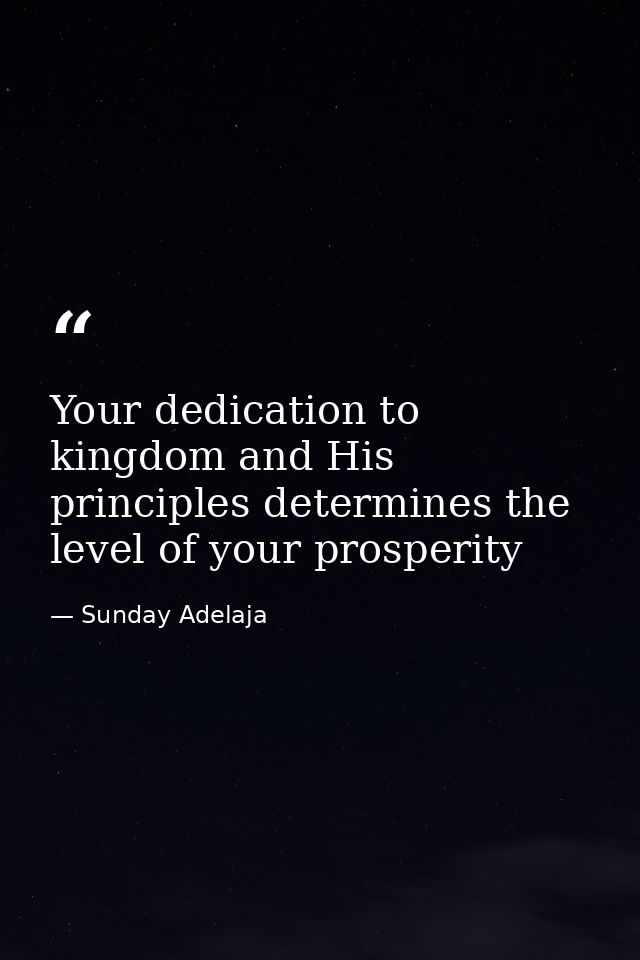 Your dedication to kingdom and His principles determines the level of your prosperity — Sunday Adelaja