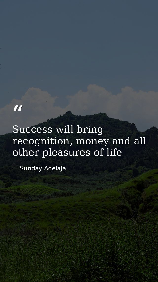 Success will bring recognition, money and all other pleasures of life — Sunday Adelaja