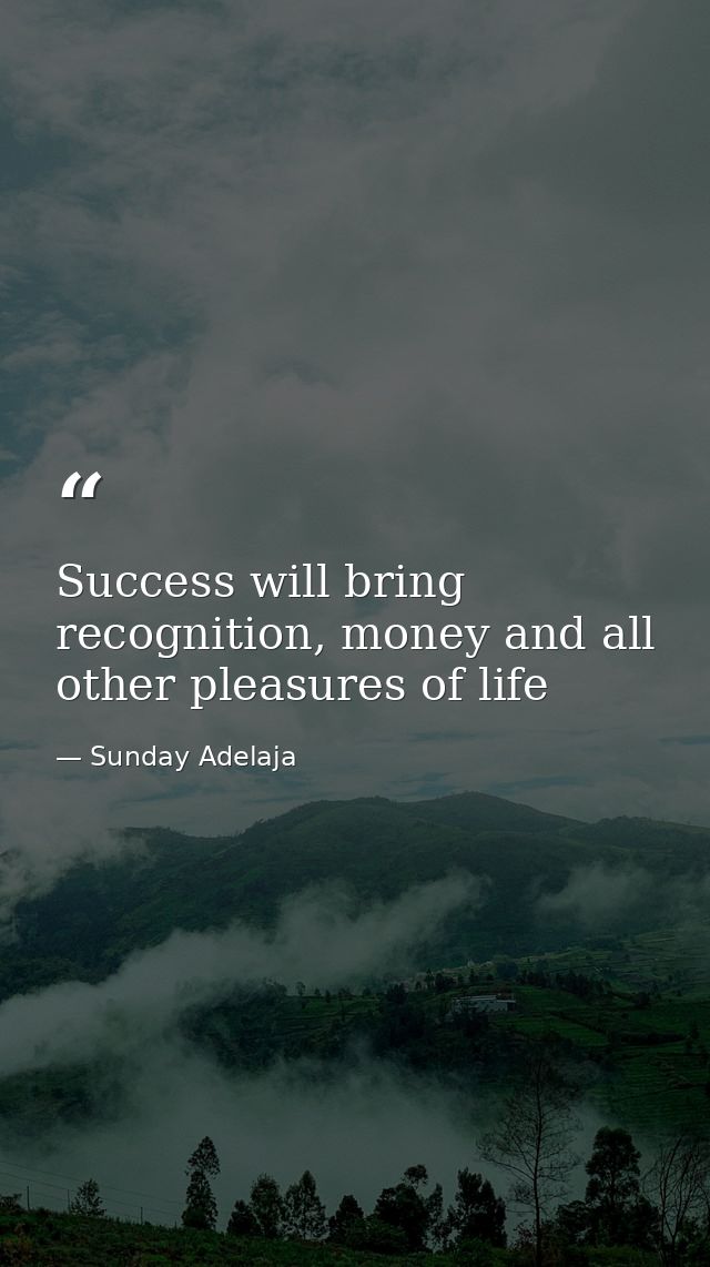 Success will bring recognition, money and all other pleasures of life — Sunday Adelaja