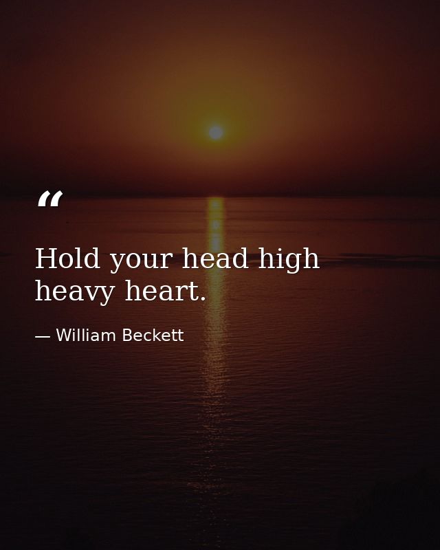 Hold your head high heavy heart. — William Beckett
