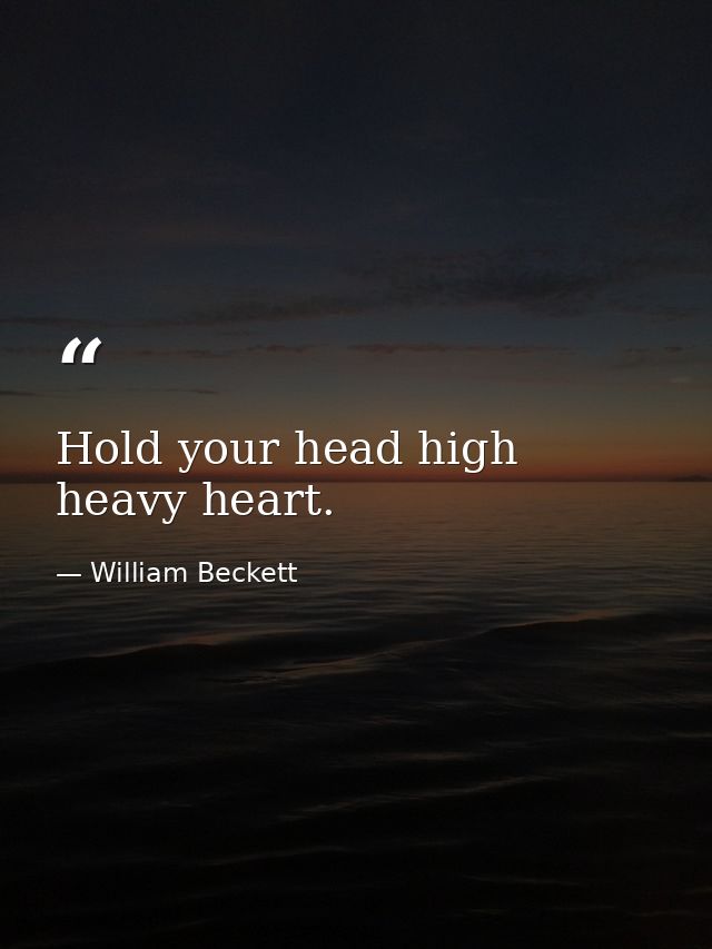 Hold your head high heavy heart. — William Beckett