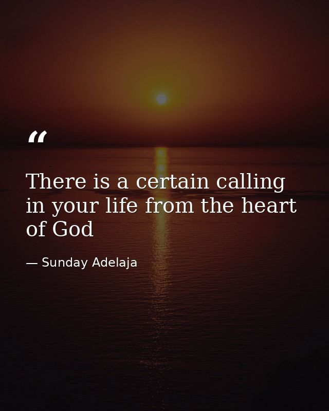 There is a certain calling in your life from the heart of God — Sunday Adelaja