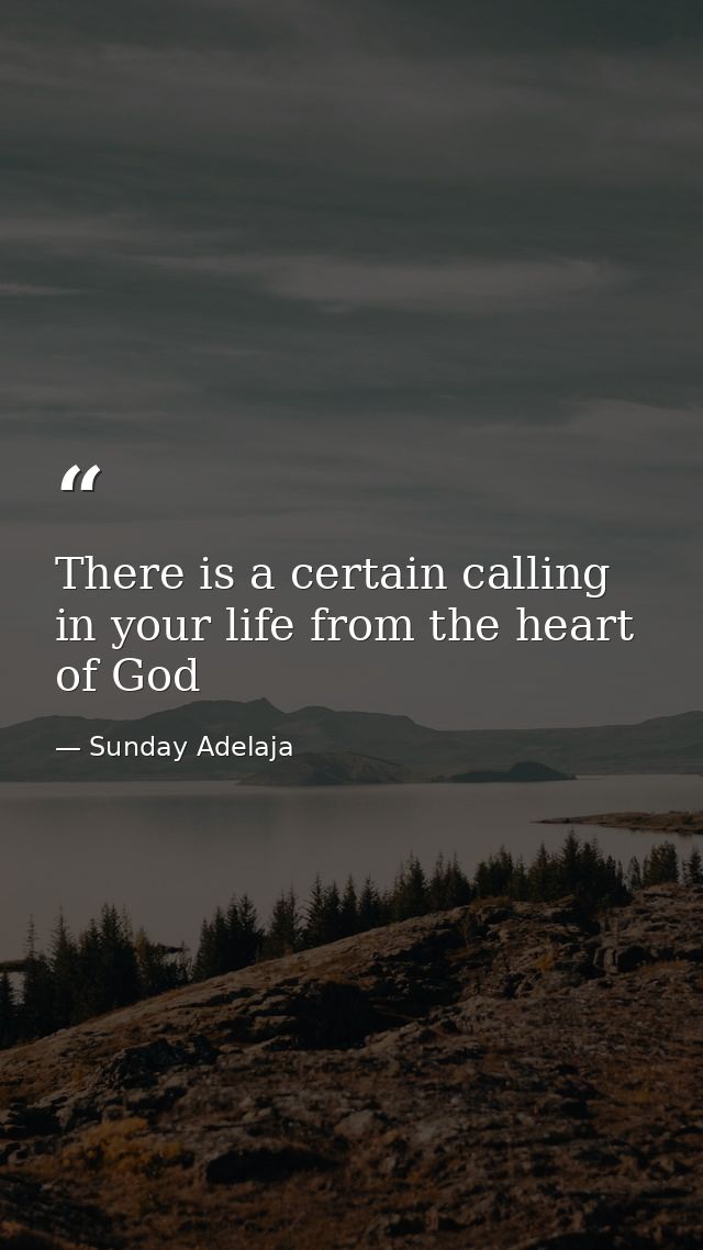 There is a certain calling in your life from the heart of God — Sunday Adelaja