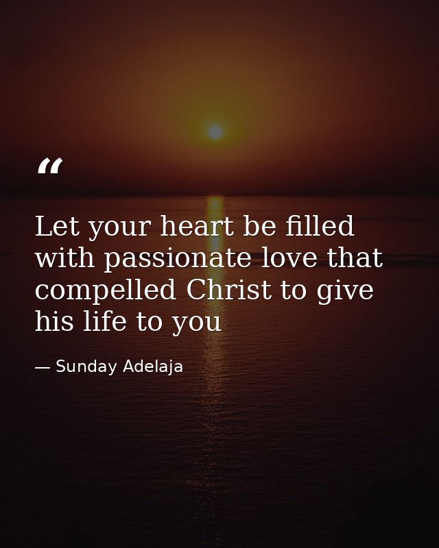 Let your heart be filled with passionate love that compelled Christ to give his life to you — Sunday Adelaja