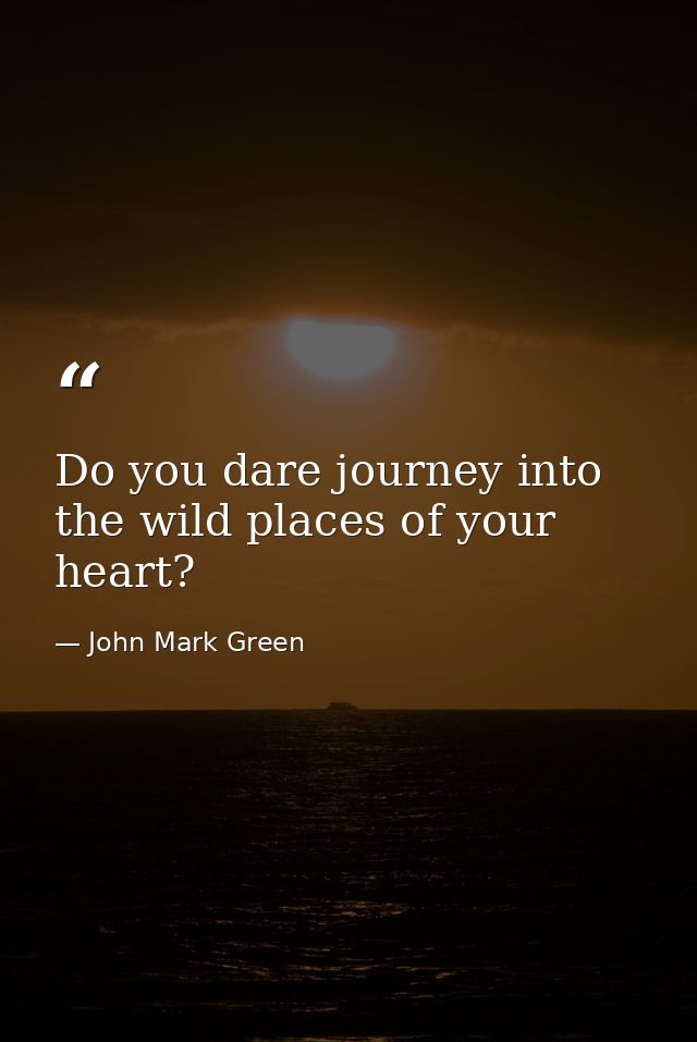 Do you dare journey into the wild places of your heart? — John Mark Green