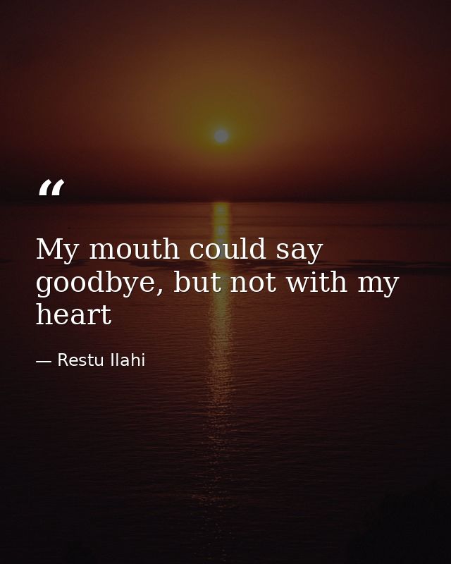 My mouth could say goodbye, but not with my heart — Restu Ilahi