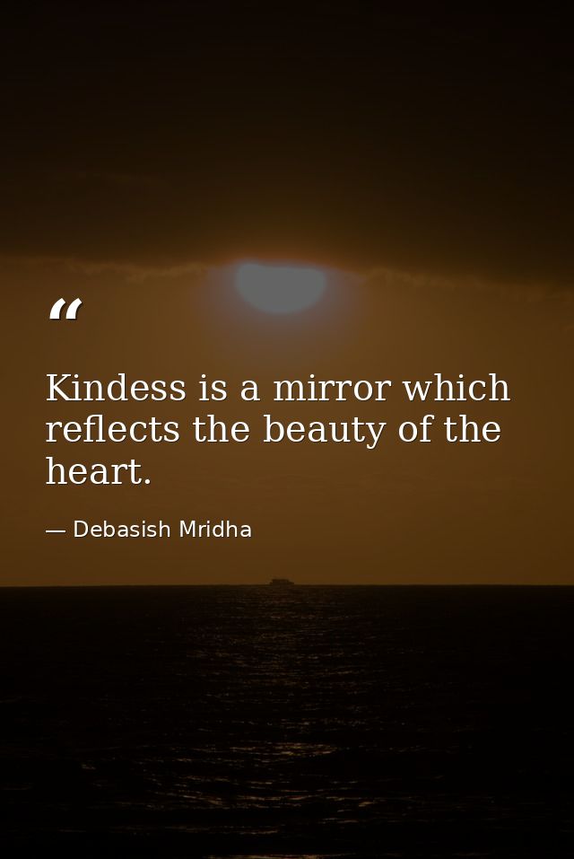Kindess is a mirror which reflects the beauty of the heart. — Debasish Mridha