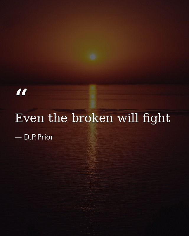 Even the broken will fight — D.P.Prior