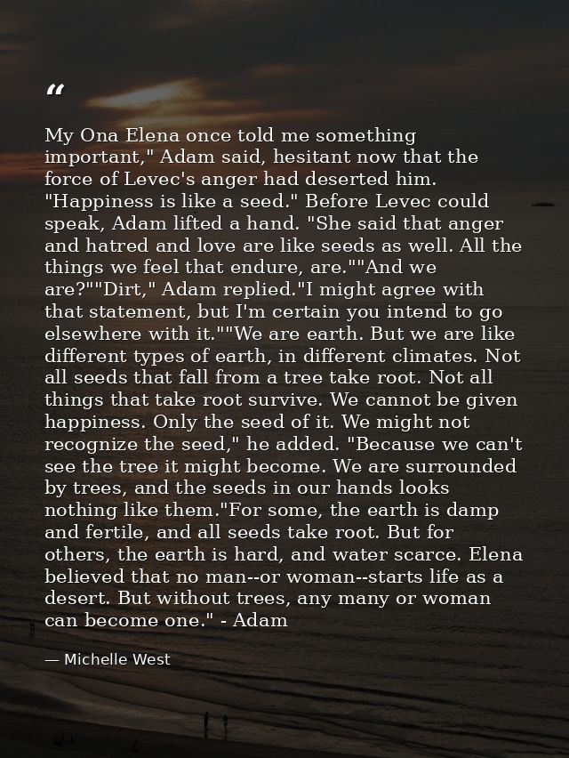 My Ona Elena once told me something important," Adam said, hesitant now that the force of Levec's anger had deserted him — Michelle West