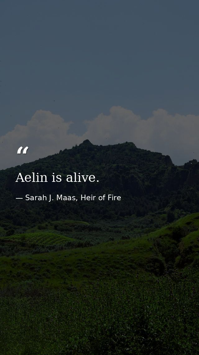 Aelin is alive. — Sarah J. Maas, Heir of Fire