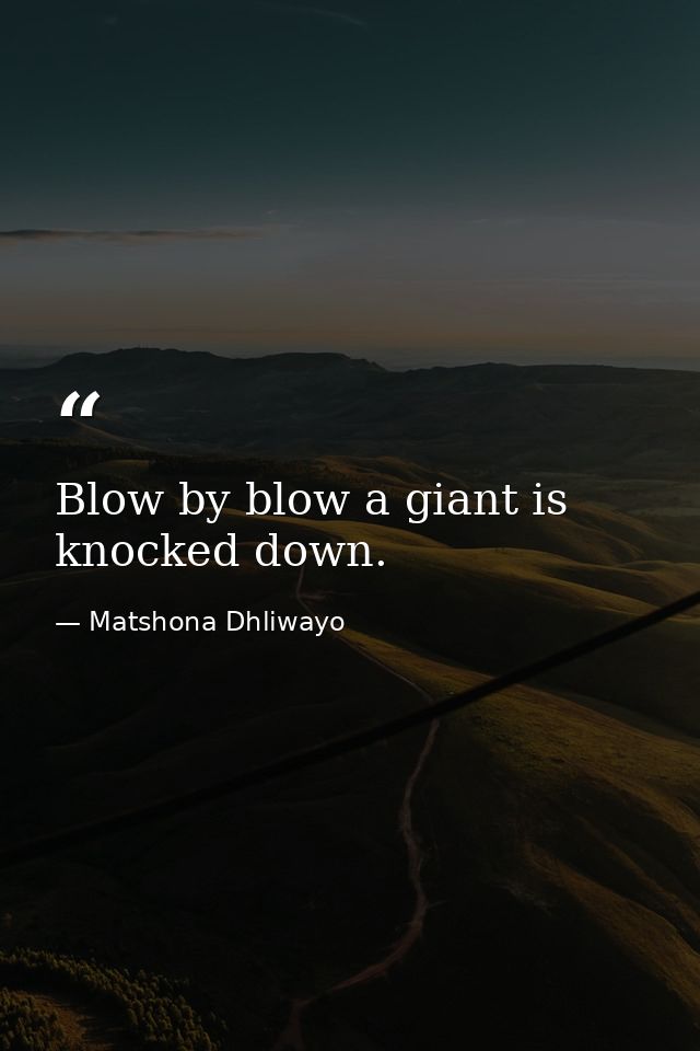 Blow by blow a giant is knocked down. — Matshona Dhliwayo