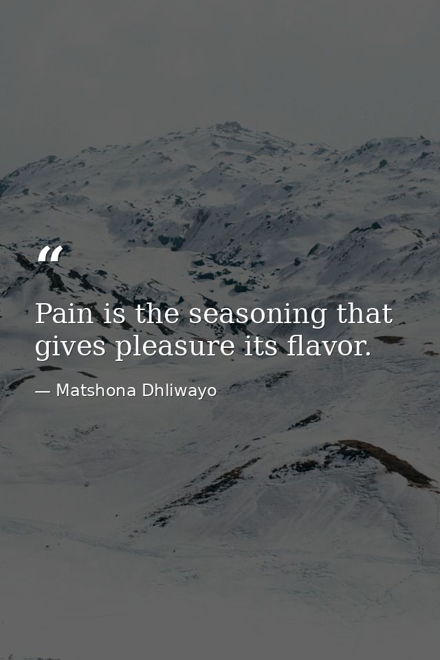 Pain is the seasoning that gives pleasure its flavor. — Matshona Dhliwayo
