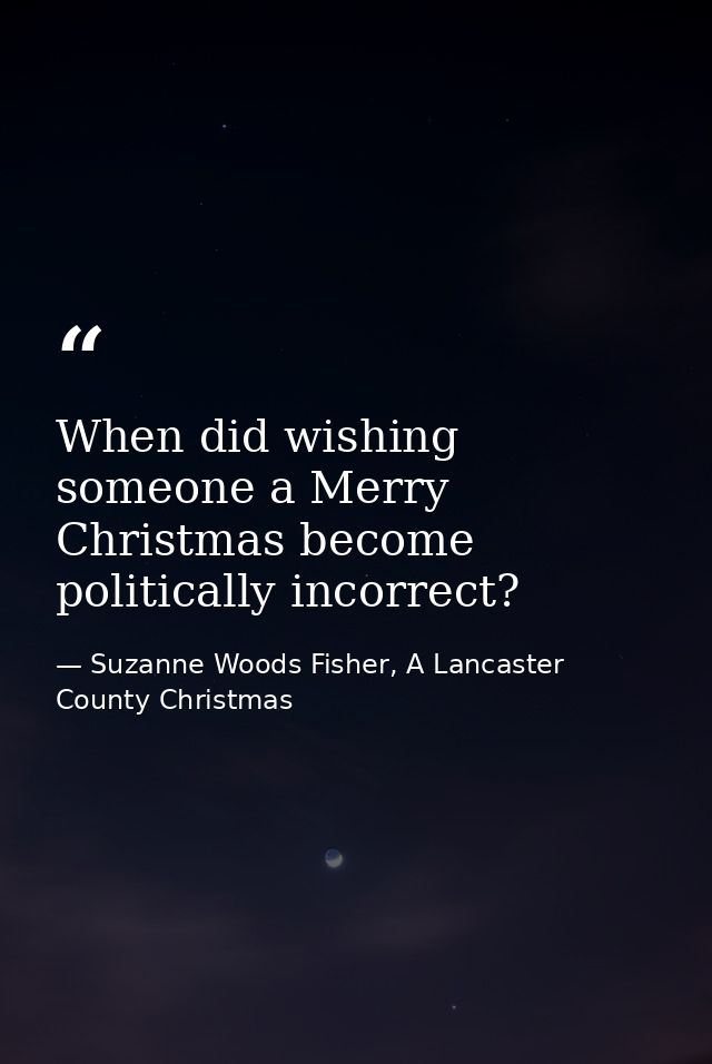 When did wishing someone a Merry Christmas become politically incorrect? — Suzanne Woods Fisher, A Lancaster County Christmas