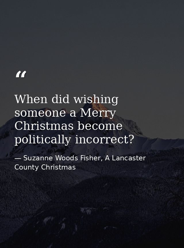 When did wishing someone a Merry Christmas become politically incorrect? — Suzanne Woods Fisher, A Lancaster County Christmas