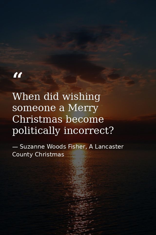 When did wishing someone a Merry Christmas become politically incorrect? — Suzanne Woods Fisher, A Lancaster County Christmas