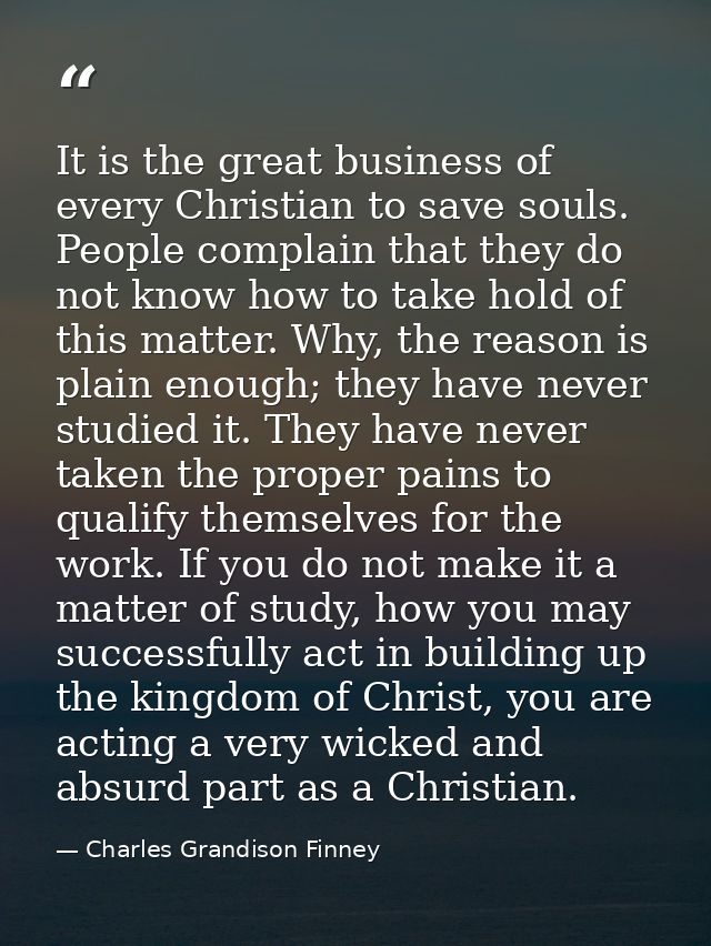 It is the great business of every Christian to save souls. People complain that they do not know how to take hold of thi — Charles Grandison Finney