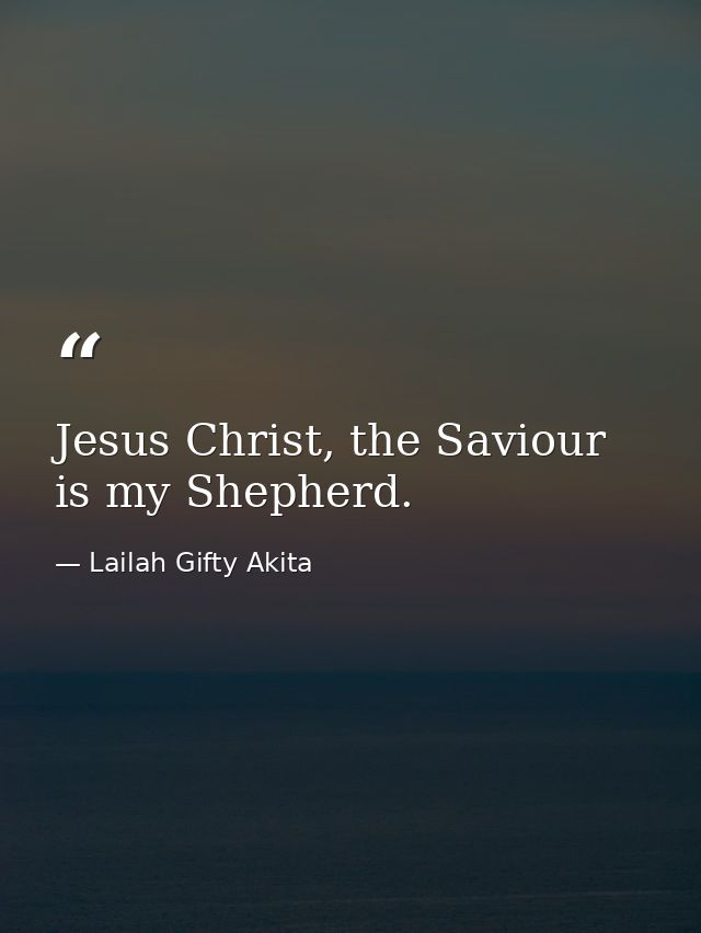 Jesus Christ, the Saviour is my Shepherd. — Lailah Gifty Akita