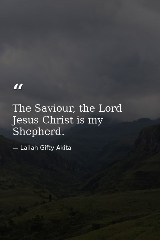 The Saviour, the Lord Jesus Christ is my Shepherd. — Lailah Gifty Akita