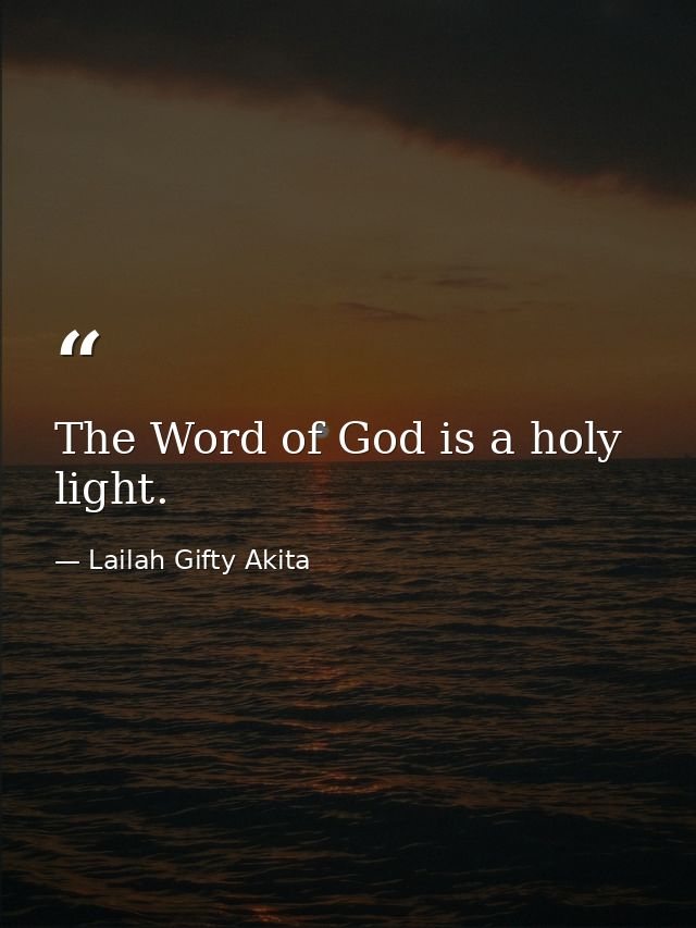 The Word of God is a holy light. — Lailah Gifty Akita