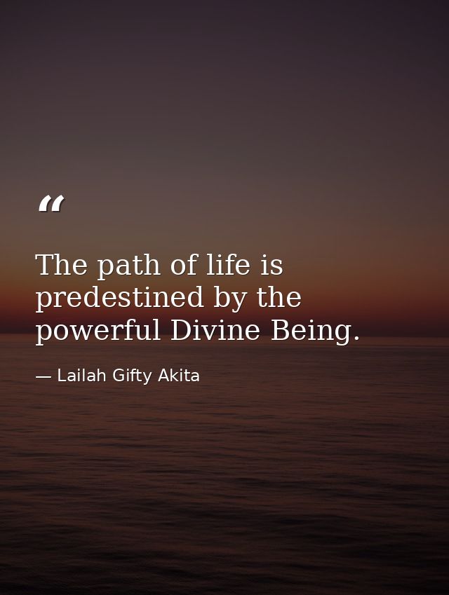 The path of life is predestined by the powerful Divine Being. — Lailah Gifty Akita