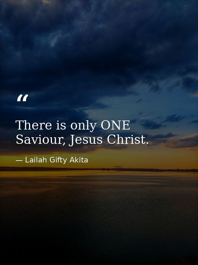 There is only ONE Saviour, Jesus Christ. — Lailah Gifty Akita
