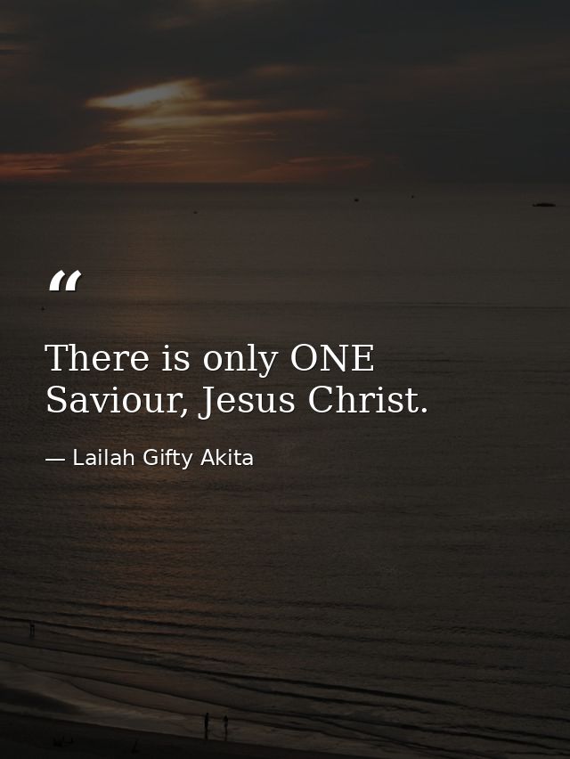 There is only ONE Saviour, Jesus Christ. — Lailah Gifty Akita