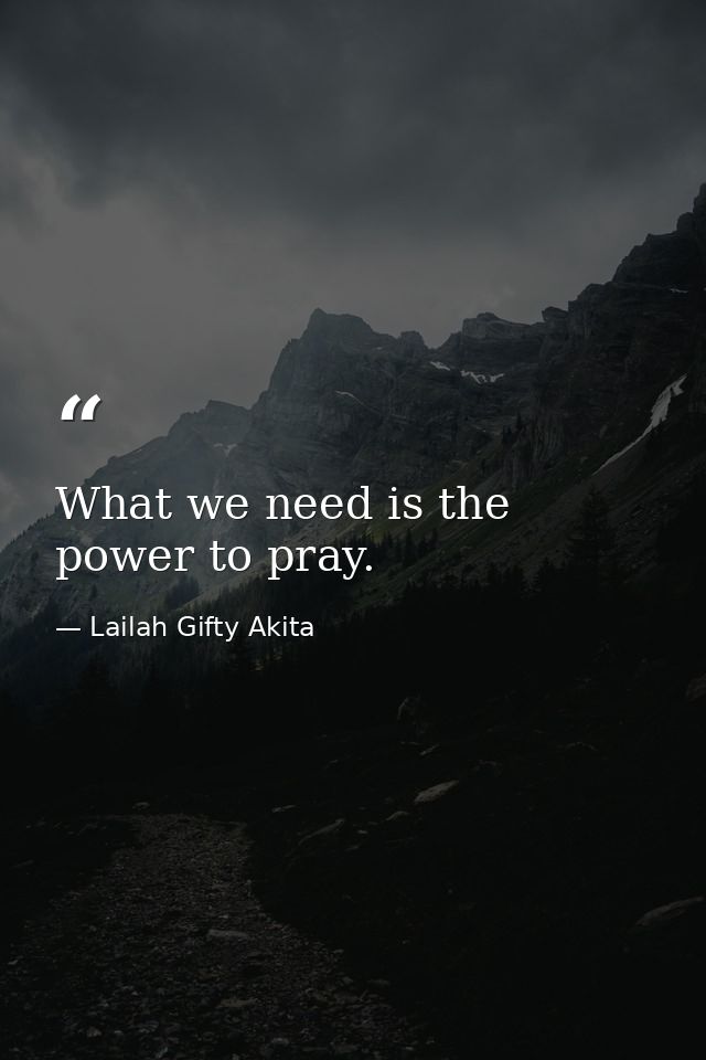 What we need is the power to pray. — Lailah Gifty Akita