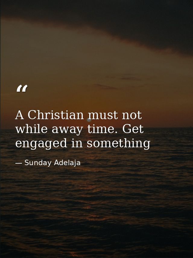 A Christian must not while away time. Get engaged in something — Sunday Adelaja