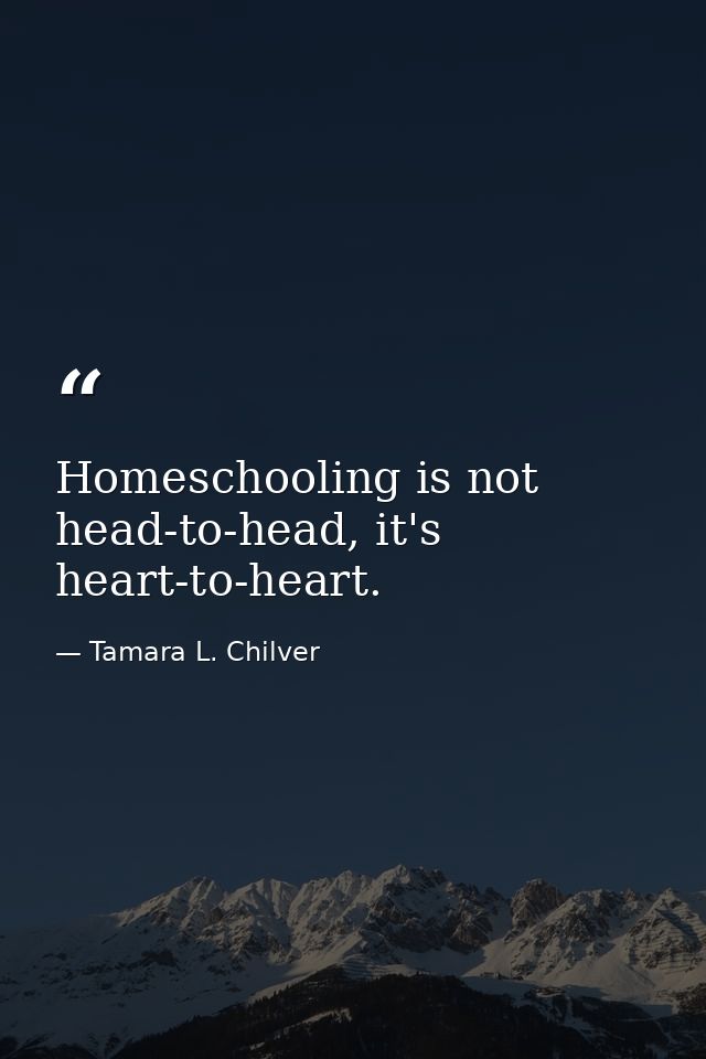 Homeschooling is not head-to-head, it's heart-to-heart. — Tamara L. Chilver